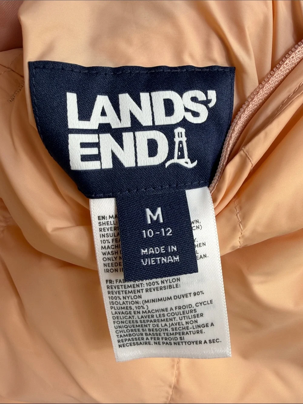 Lands End Down Filled Wanderweight Reversible Packable Vest. Size L. NWT - Picture 10 of 11